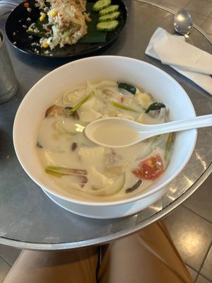 Tom kha soup  at Connect Cafe in Chiang Rai