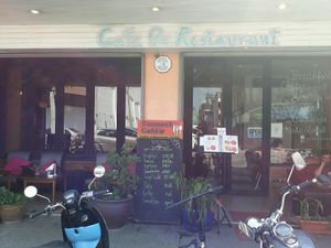 Outside at Connect Cafe in Chiang Rai