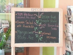 Sample Menu at Connect Cafe in Chiang Rai