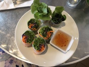 Fresh spring rolls  at Connect Cafe in Chiang Rai