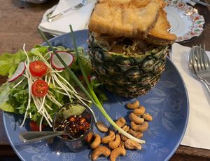 Vegan Pineapple Fried Rice (THB 200)  at Chivit Thamma Da in Chiang Rai