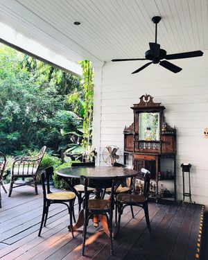 Outside terrace at Chivit Thamma Da in Chiang Rai