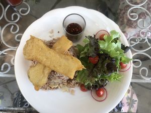 Mushroom fried rice at Chivit Thamma Da in Chiang Rai