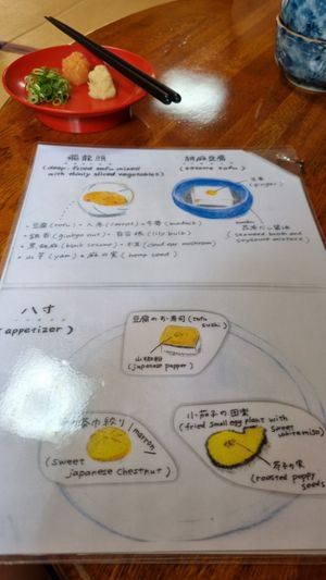 Menu explication at Seizan Sodo in Kyoto