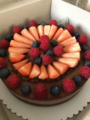 Raw blueberry-chocolate cake. Literally the best cake i've ever had.  at Ro Bufet in Pribram