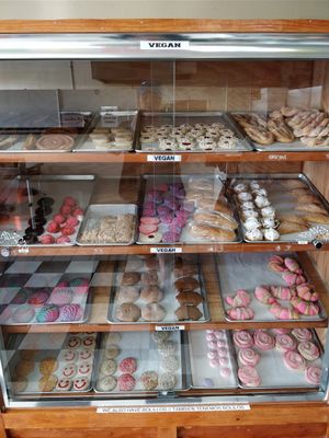 Entire display case of vegan treats! at  Panaderia Cafe Oaxaca in Clovis