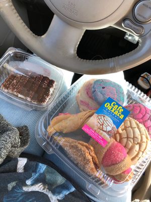 Their vegan breads and vegan tiramisu  at  Panaderia Cafe Oaxaca in Clovis