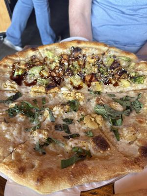 1/2 Vegan special and 1/2 vegan white  at Fine Folk Pizza in Fort Myers