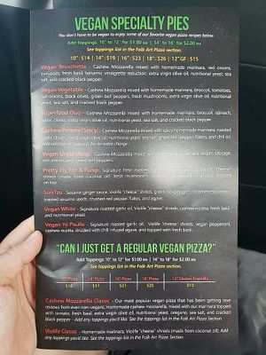 Vegan pizzas at Fine Folk Pizza in Fort Myers