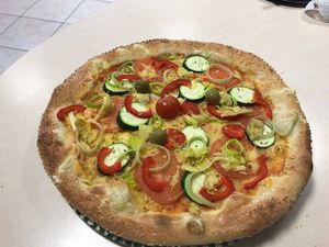 Vegan pizza.

Photo by: ‎Julija O. on Facebook at Amfora in Ptuj