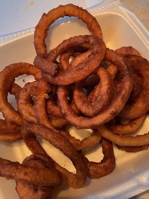 Onion Rings with Mango BBQ Habanero Sauce at The Tipsy Turtle in Jenkins Township