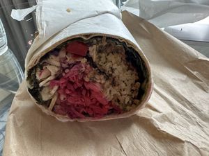 Iku salad in a wrapp  at Iku Wholefoods Kitchen - Martin Place in Sydney