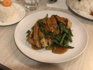 Vegan crispy skin “duck” with plum sauce  at Hanoi Rose in Brunswick