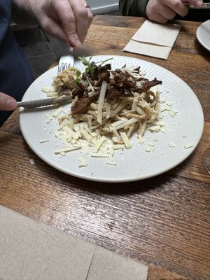 Miso mushroom noodles  at Enkuentro Cocina Natural in Castellon De La Plana