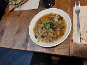 Sopa miso con verduras at Enkuentro Cocina Natural in Castellon De La Plana
