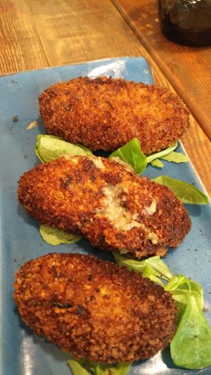 croquetas de boletus at Enkuentro Cocina Natural in Castellon De La Plana