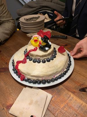 Wedding cake!  at Enkuentro Cocina Natural in Castellon De La Plana