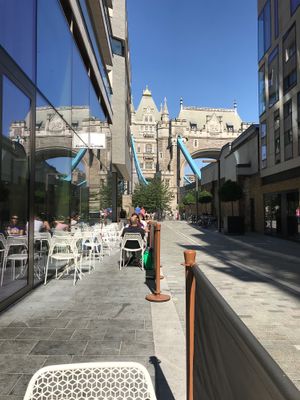 The view from the outdoor seating :) at By Chloe - Tower Bridge in London