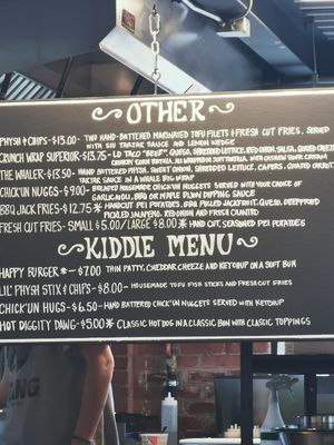 Menu  at Stir It Up in Charlottetown