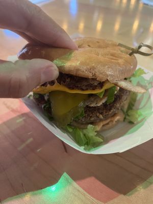 VGF mooless Mac burger   at Stir It Up in Charlottetown