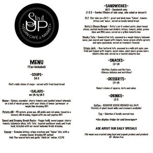 Stir It Up menu at Stir It Up in Charlottetown