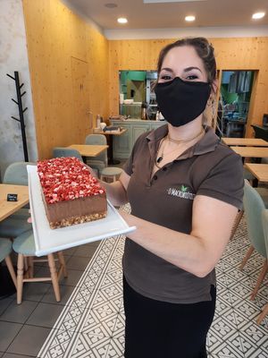 Chocolat desert at O Macrobiotico in Porto