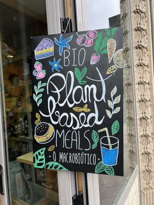 Sign  at O Macrobiotico in Porto