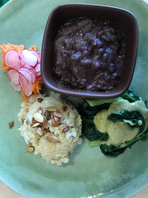 Beans rice and something else that was delicious!  at O Macrobiotico in Porto