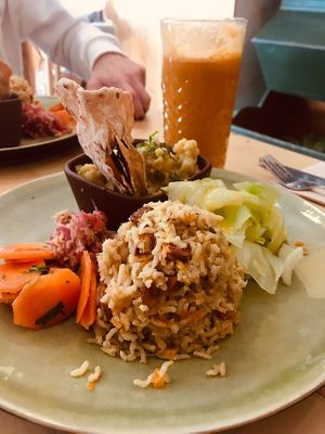 Cauliflower Curry and basmati rice  at O Macrobiotico in Porto