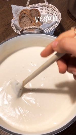 Fondue vegan!!  at Cremerie Vegane in Geneva