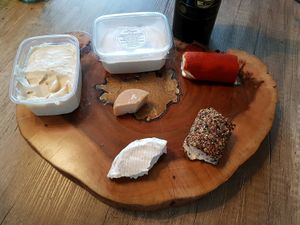 Our cheese platter at Cremerie Vegane in Geneva