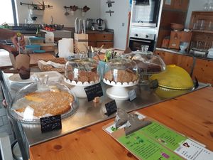 Choice of cake and cookies at Tambake in Praia