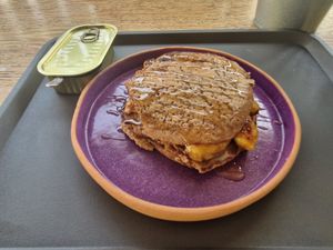 Pancakes with homemade Nutella and caramelised banana - highly recommend at Tambake in Praia