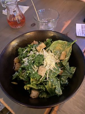 Starter: vegan Caesar salad   at Village Pantry in Hamilton