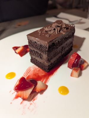 Vegan chocolate cake at Village Pantry in Hamilton