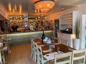 Nice indoor seating  at Village Pantry in Hamilton