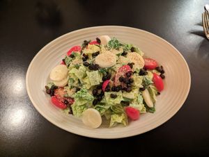 Vegan Caesar salad at West Street Grill in Litchfield
