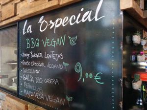 The special vegan burger ingredients. at La Central in Barcelona