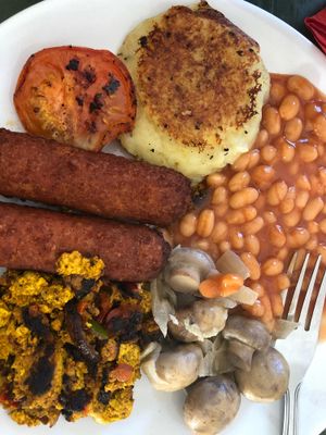 Vegan breakfast  at Greendays Cafe in Liverpool