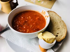 The soup at Greendays Cafe in Liverpool