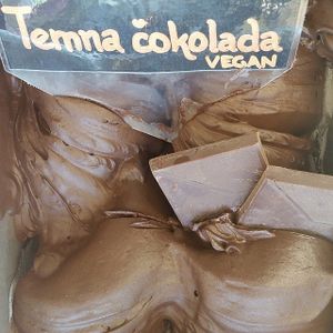 Dark chocolate vegan ice cream.

Photo by: Sladoledarna on Facebook. at Sladoledarna in Koper