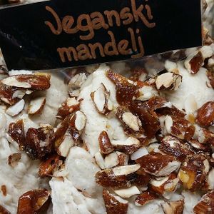Almond vegan ice cream.

Photo by: Sladoledarna on Facebook. at Sladoledarna in Koper