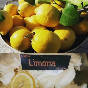 Lemon vegan ice cream.

Photo by: Sladoledarna on Facebook. at Sladoledarna in Koper