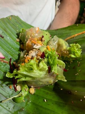 Summer roll  at Night Market - Vegan Wrap Stall in Pai