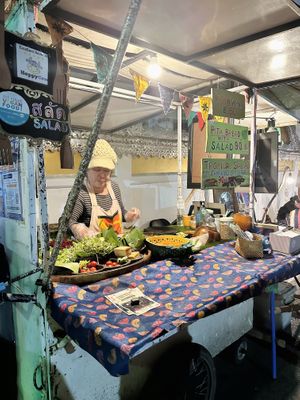   at Night Market - Vegan Wrap Stall in Pai