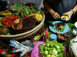 The making of a wrap  at Night Market - Vegan Wrap Stall in Pai