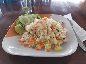 Fried Tofu Rice with pineapple at Lucky in Koh Samui
