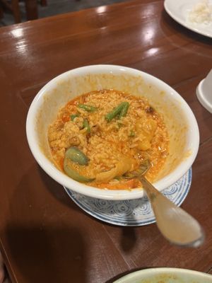 Massaman Vegetable curry with ricee  at Lucky in Koh Samui
