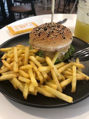 Cheesy burger with truffle fries at Soul ALife - Changi City Point in East Singapore