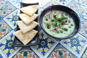 Green curry With Roti at Sri Chiang Yeun House in Chiang Mai